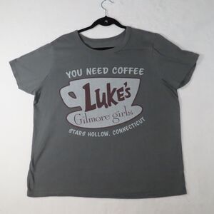 Gilmore Girls Lukes Diner Stars Hollow Graphic T-Shirt Grey XL
